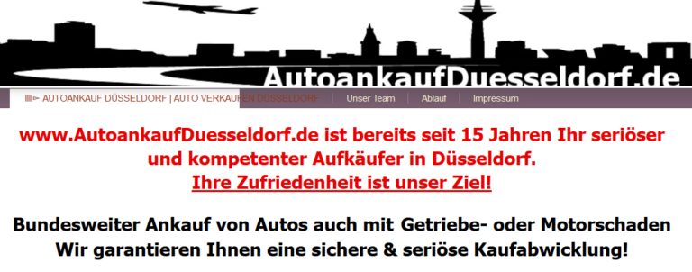 Autoankauf Düsseldorf-Auto verkaufen leicht gemacht